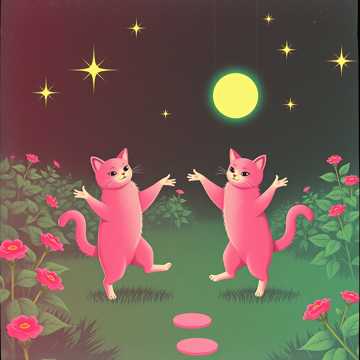 CAT BOY WHISKERS AND CAT GIRL SKY: RASPBERRY CAT COUPLE