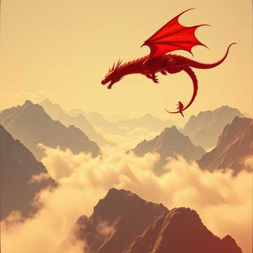 Roter Drache im Wind