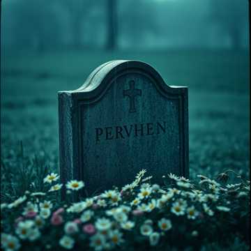 Rain on a tombstone