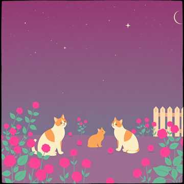 CAT BOY WHISKERS AND CAT GIRL SKY: RASPBERRY CAT COUPLE